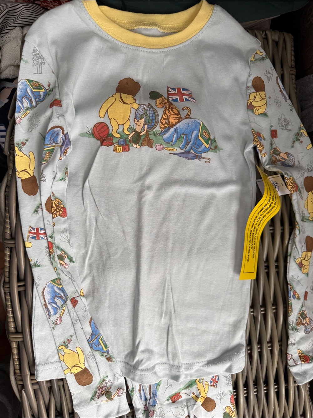 Disney Light Blue & Yellow Winnie the Pooh Long-Sleeve pjs